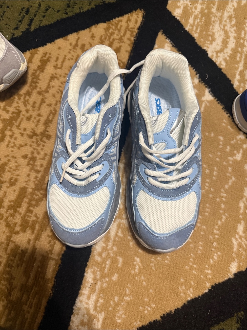 SAS Kids Sky Blue and White Lace-Up Sneakers